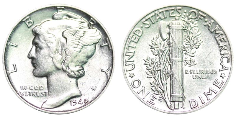 Mercury Dime from the 1940s