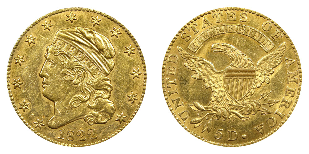 1822 Capped Bust Half Eagle