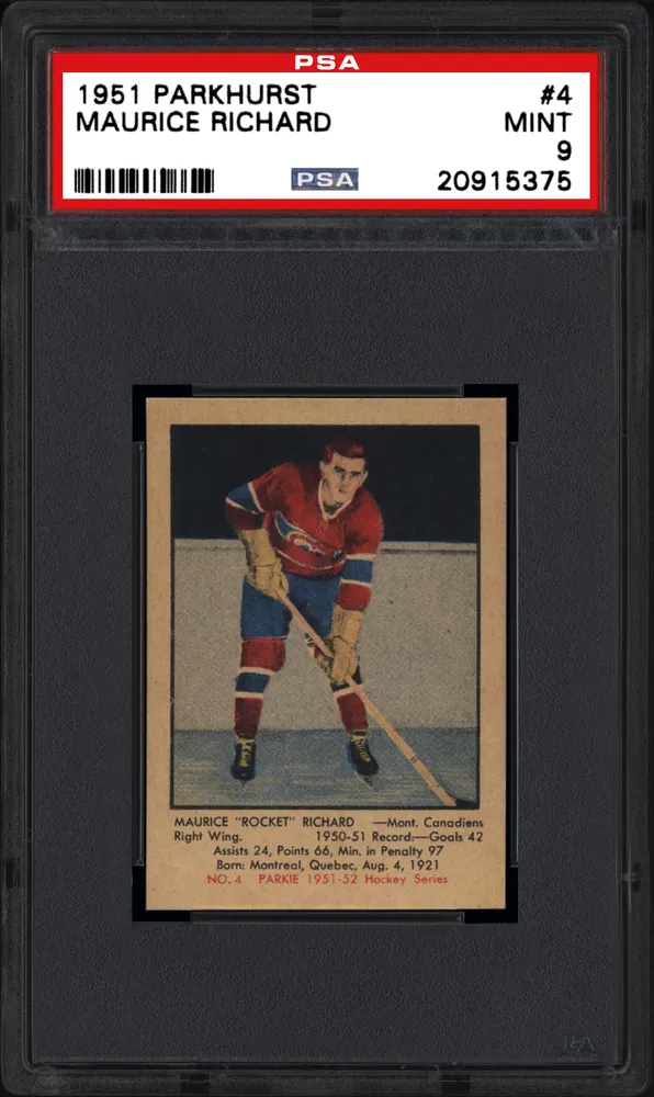 1951 Parkhurst Maurice Richard Rookie Card2