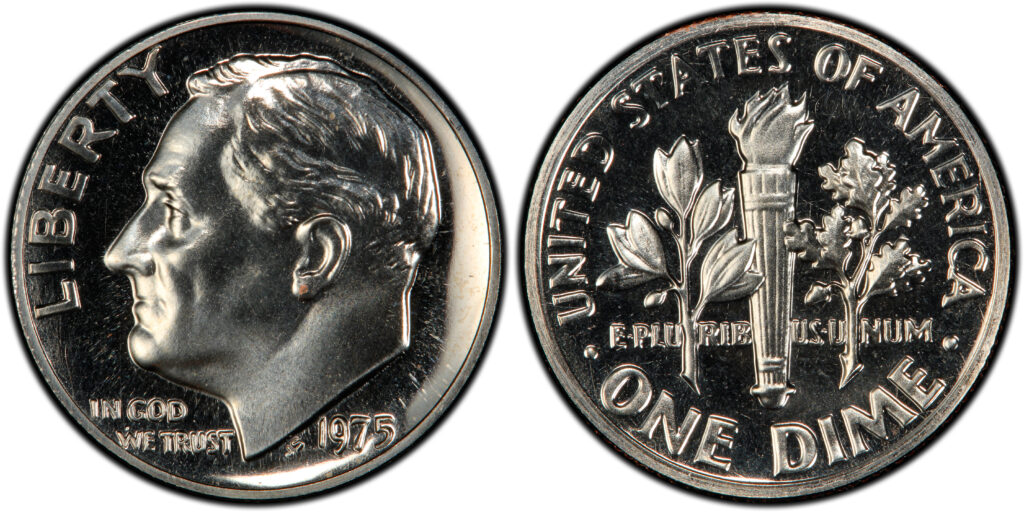 1975 No S Roosevelt Dime