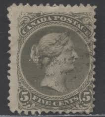 Canada 1868 Large Queen Olive Green