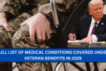 Full List of Medical Conditions Covered under Veteran benefits in 2025