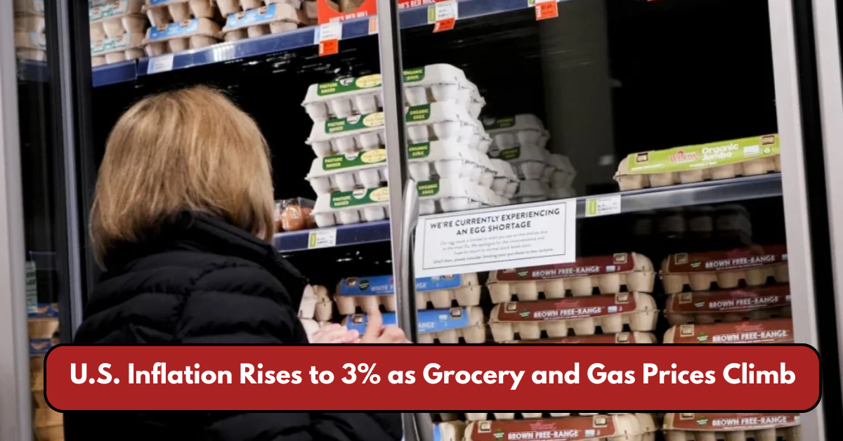 U.S. Inflation Rises to 3% as Grocery and Gas Prices Climb